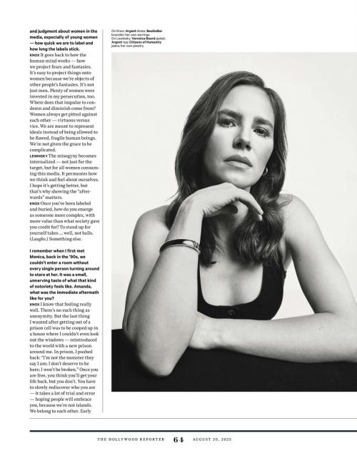 Amanda Knox & Monica Lewinsky THR feature, August 2025 2