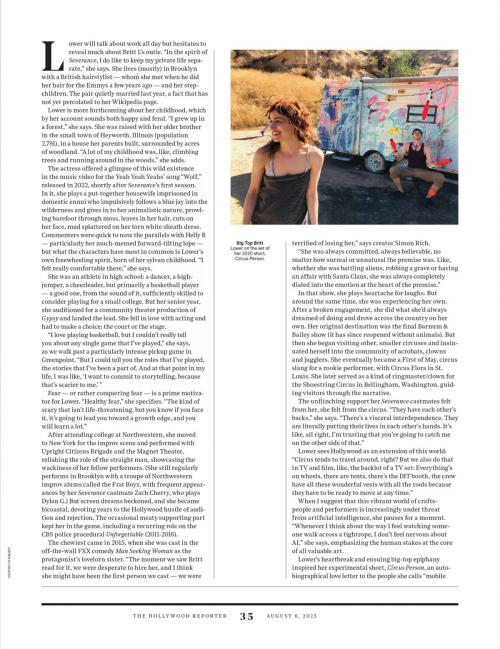 Britt Lower Hollywood Reporter Feature, August 2025 3