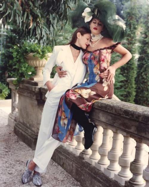 Carla Bruni & Monica Bellucci Blumarine by Anna Molinari, 1993