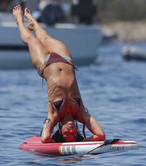Dua Lipa in Bikini Paddleboard Yoga Ibiza, August 2025 3