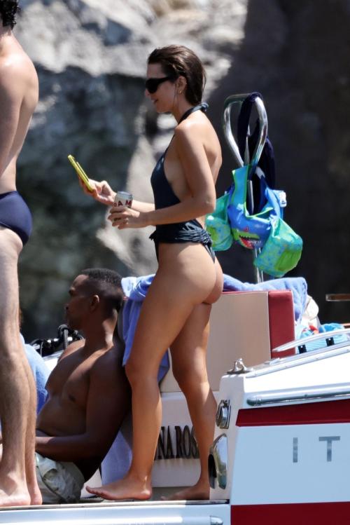 Emily Ratajkowski in Swimsuit at a Pool Positano, August 2025 5
