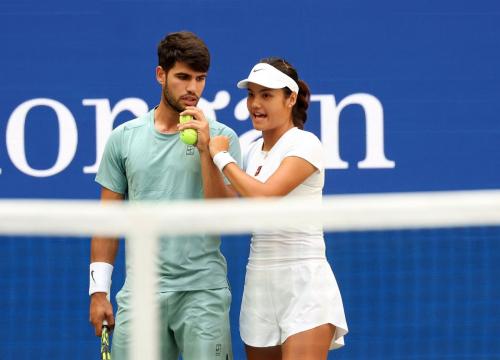 Emma Raducanu & Carlos Alcaraz US Open doubles, August 2025 2