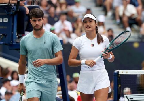 Emma Raducanu & Carlos Alcaraz US Open doubles, August 2025 3