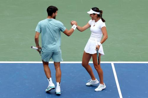 Emma Raducanu & Carlos Alcaraz US Open doubles, August 2025 4