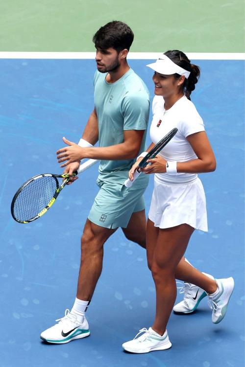 Emma Raducanu & Carlos Alcaraz US Open doubles, August 2025 6