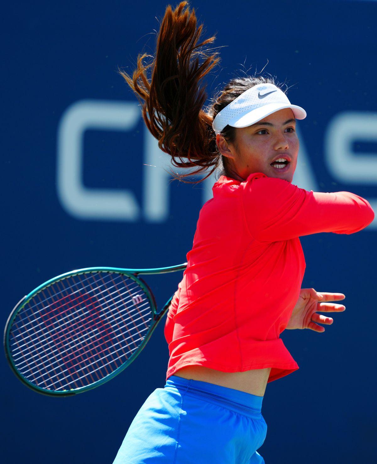 Emma Raducanu trains at US Open New York, August 2025