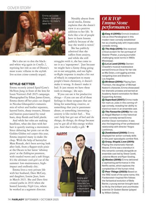 Emma Stone Fairlady Magazine, Sept/Oct 2025 1
