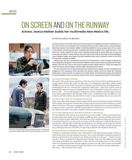 Jessica Matten Legacy Magazine, August 2025 2