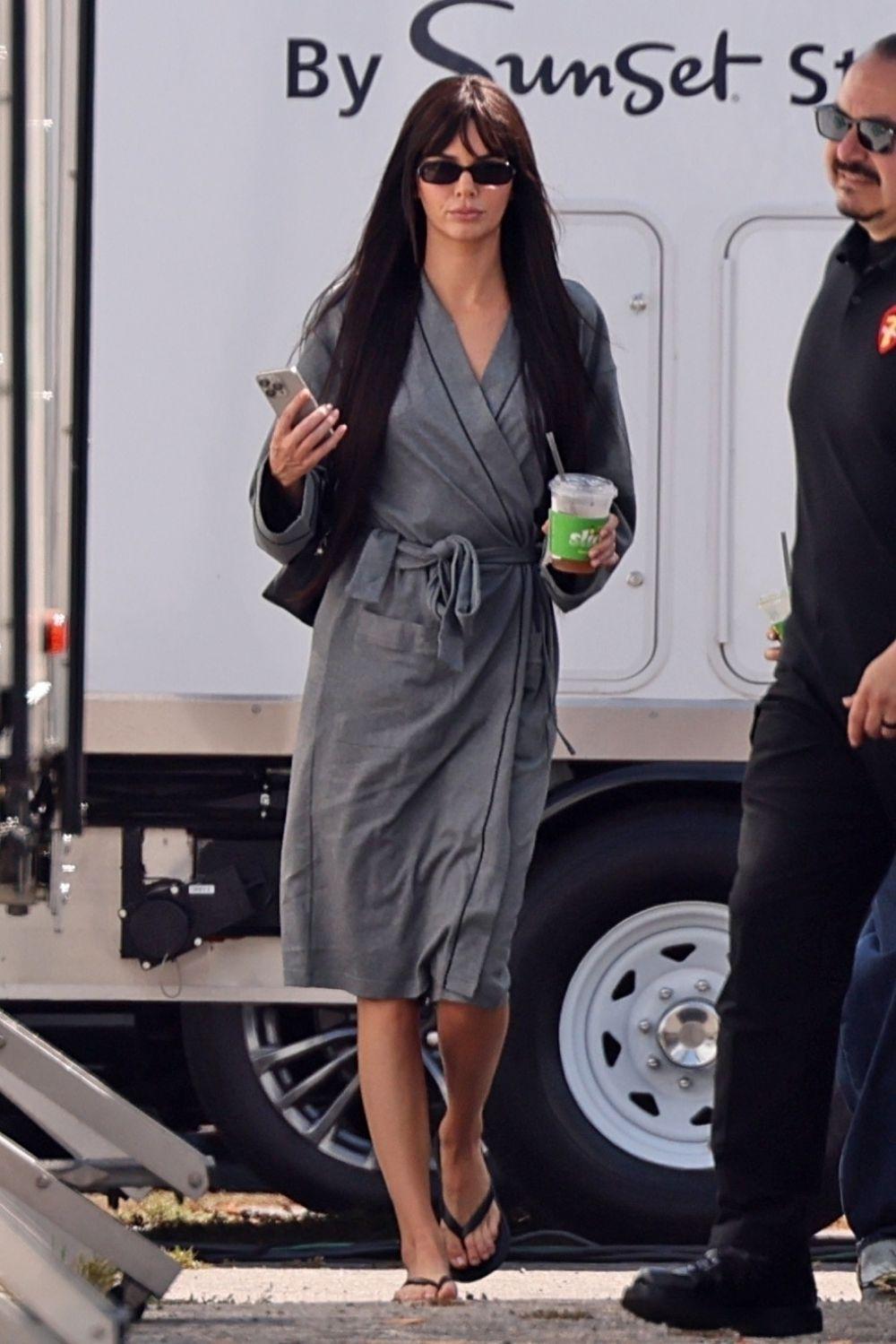 Kendall Jenner behind scenes shoot Pasadena, August 2025