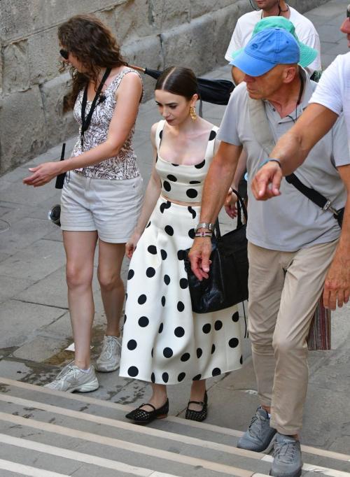Lily Collins Emily in Paris set Venice, August 2025 9