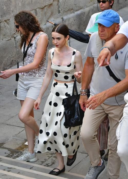 Lily Collins Emily in Paris set Venice, August 2025 7