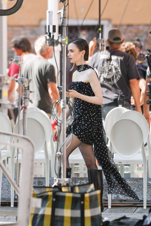Lily Collins on Emily in Paris set Venice, August 2025 6