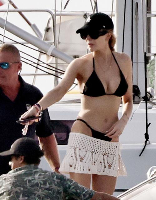 Olivia Attwood in bikini at boat party Formentera, August 2025 1