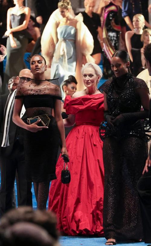 Simone Ashley and Meryl Streep on set in NYC, August 2025 1
