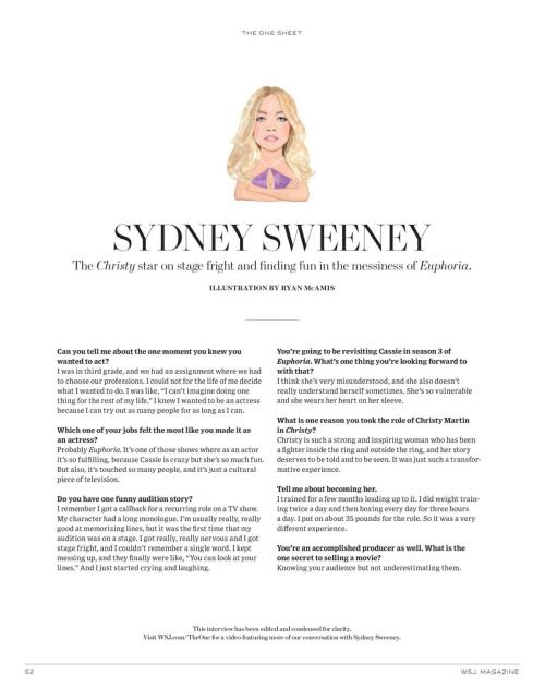 Sydney Sweeney in Wall Street Journal Magazine, September 2025 1