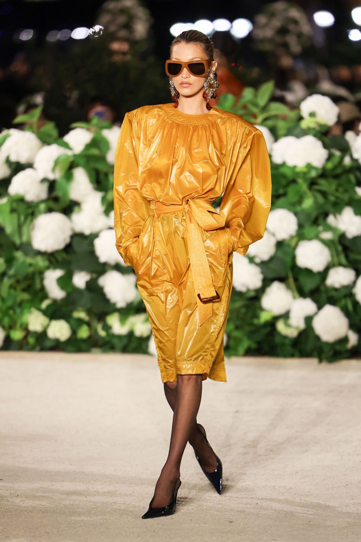 Bella Hadid Walks Runway at Saint Laurent Show Paris Fashion Week, September 2025