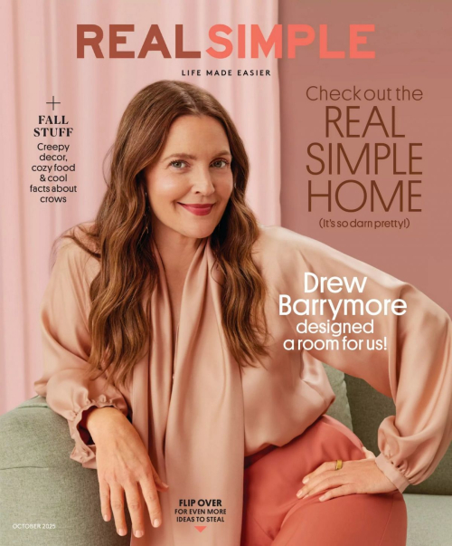 Drew Barrymore in Real Simple Magazine, October 2025