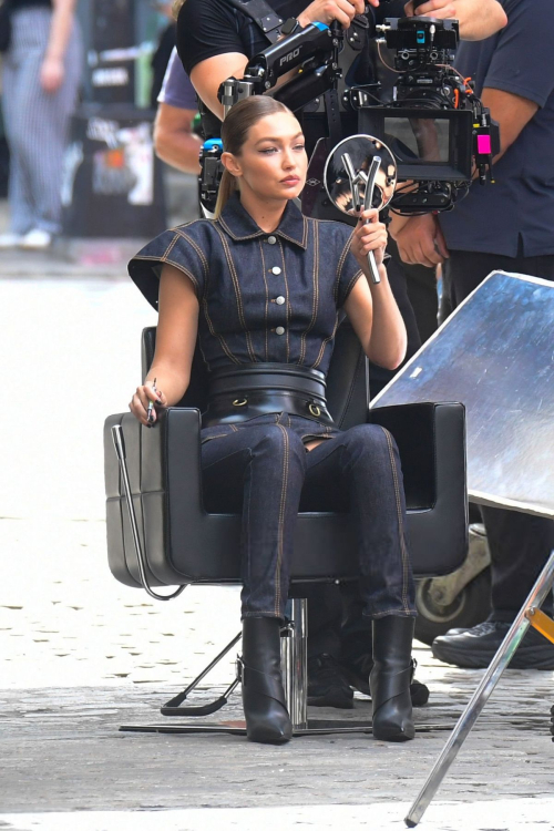 Gigi Hadid on Maybelline Commercial Set in Soho, September 2025 2