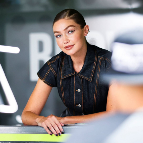 Gigi Hadid on Maybelline Commercial Set in Soho, September 2025 3
