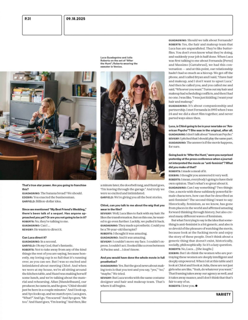 Julia Roberts, Ayo Edebiti & Chloe Sevigny in Variety Magazine, September 2025 4