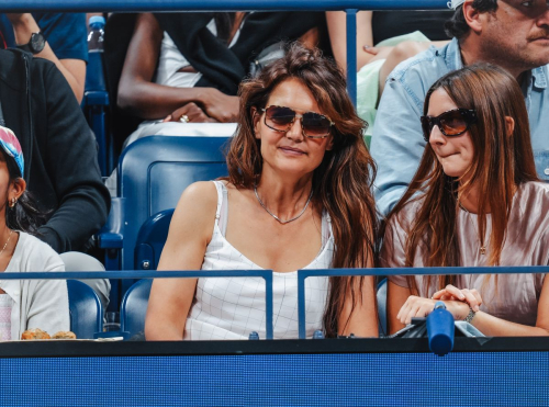 Katie Holmes at US Open Novak Djokovic Game NYC, August 2025 2