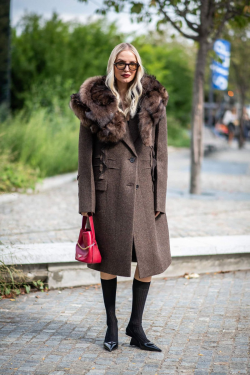 Leonie Hanne outside Prada show Milan, September 2025 4