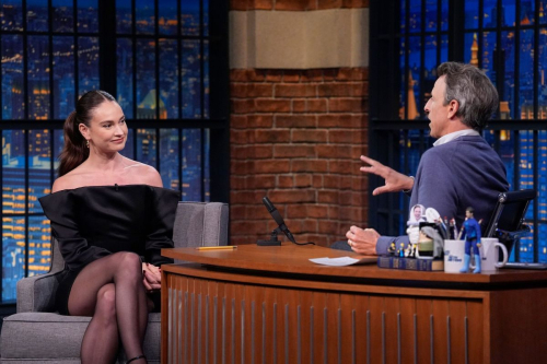 Lily James at Late Night with Seth Meyers, September 2025 4