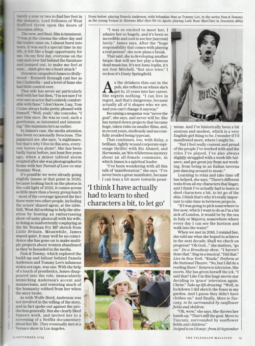 Lily James in Telegraph Magazine, September 2025 1
