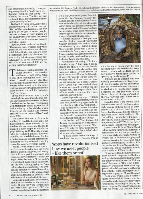 Lily James in Telegraph Magazine, September 2025 3