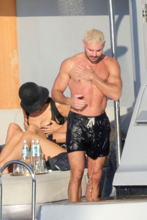 Nina Dobrev in swimsuit at yacht, Italy, September 2025 4