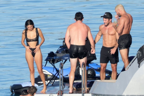 Nina Dobrev in swimsuit at yacht, Italy, September 2025 5
