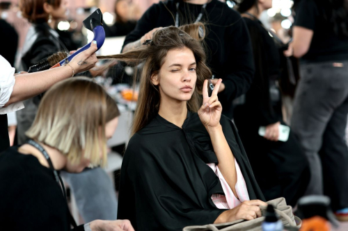 Barbara Palvin backstage Victoria