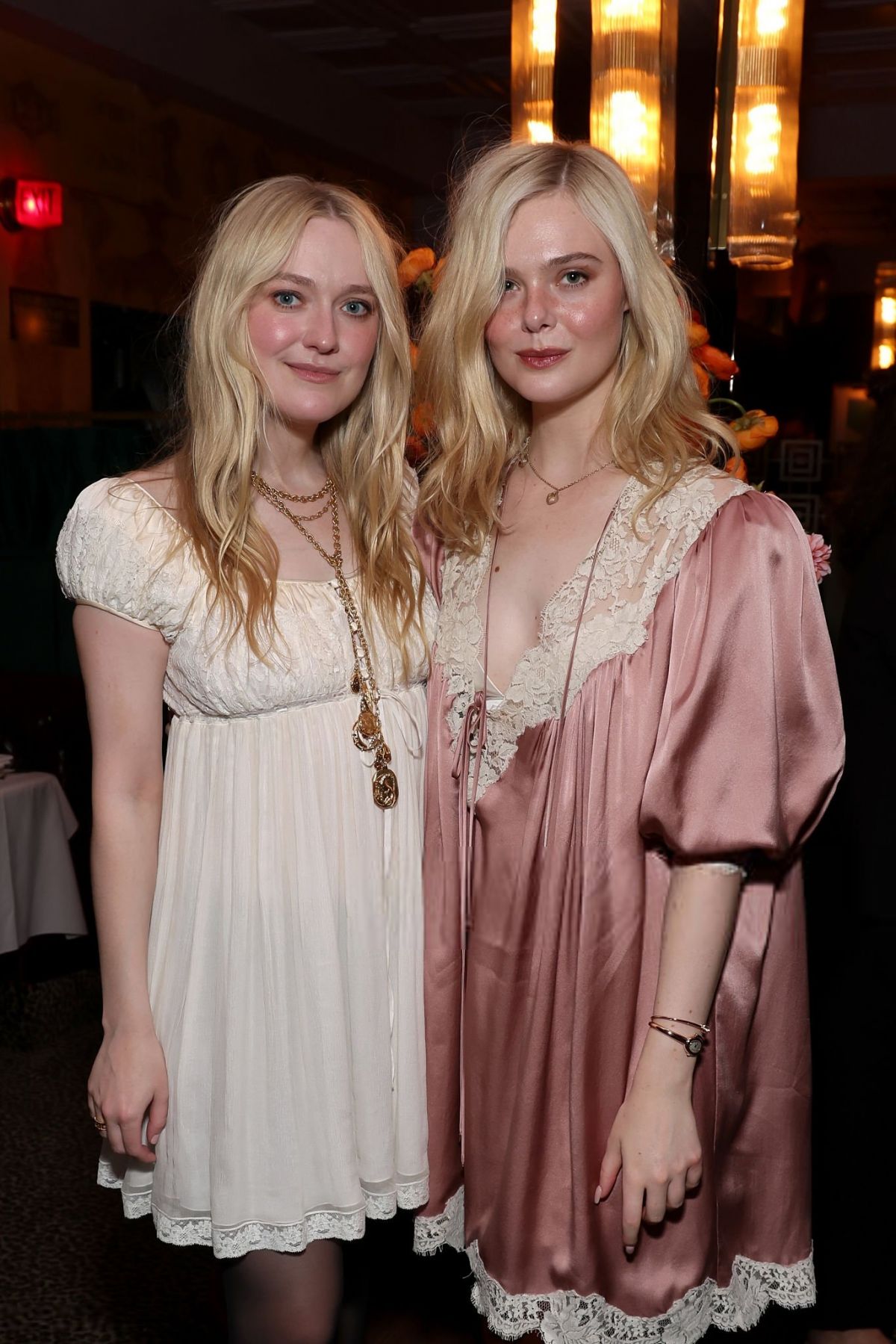 Elle and Dakota Fanning W Magazine Chloe Dinner Beverly Hills