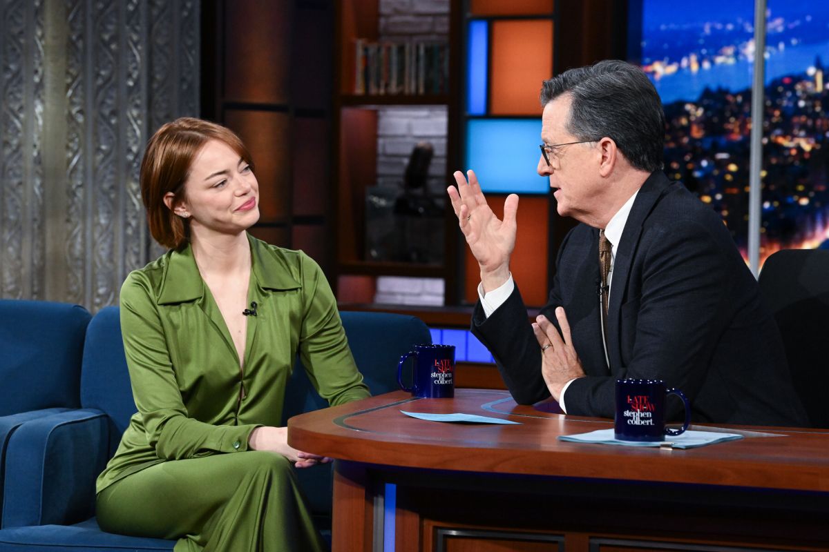 Emma Stone at Late Show With Stephen Colbert, October 2025
