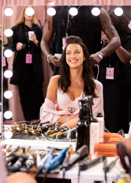 Irina Shayk backstage at Victoria