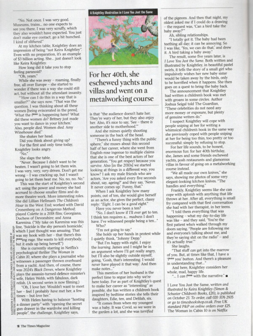 Keira Knightley in The Times, October 2025 1