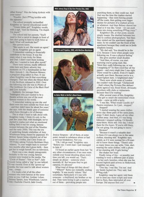 Keira Knightley in The Times, October 2025 2