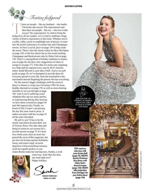 Kristen Bell in Red Magazine UK, December 2025 12