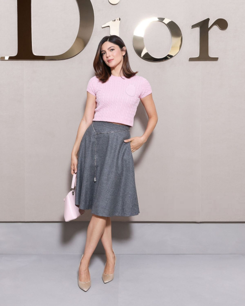 Monica Barbaro at Christian Dior Fashion Show Paris Fashion Week, October 2025