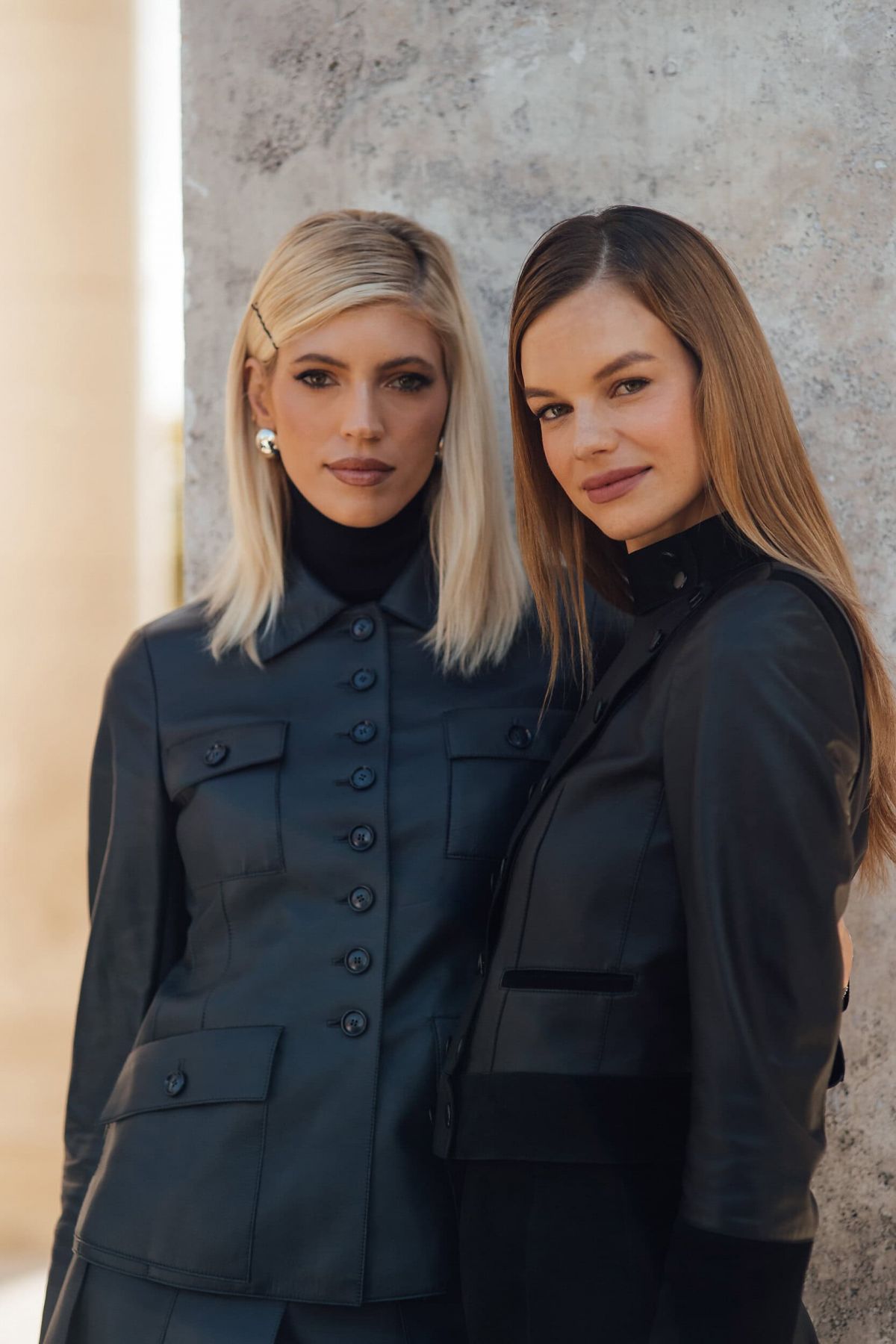 Nadine Leopold and Devon Windsor at Akri Fashion Show Paris Fashion Week, October 2025
