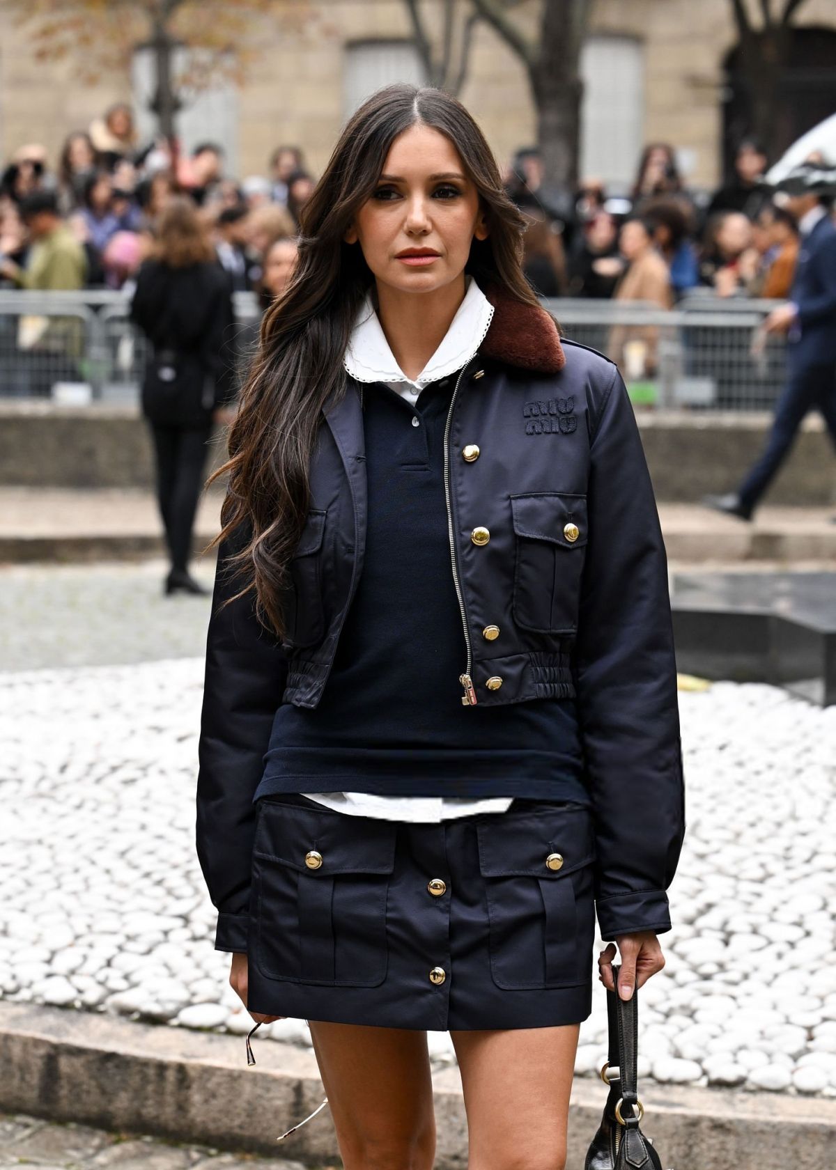Nina Dobrev at Miu Miu Fashion Show Paris Fashion Week, October 2025