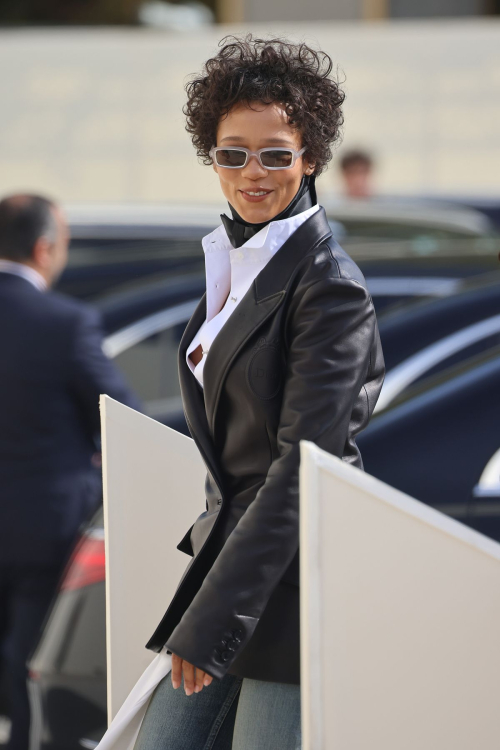 Taylor Russell Arrives at Christian Dior Fashion Show Paris Fashion Week, October 2025