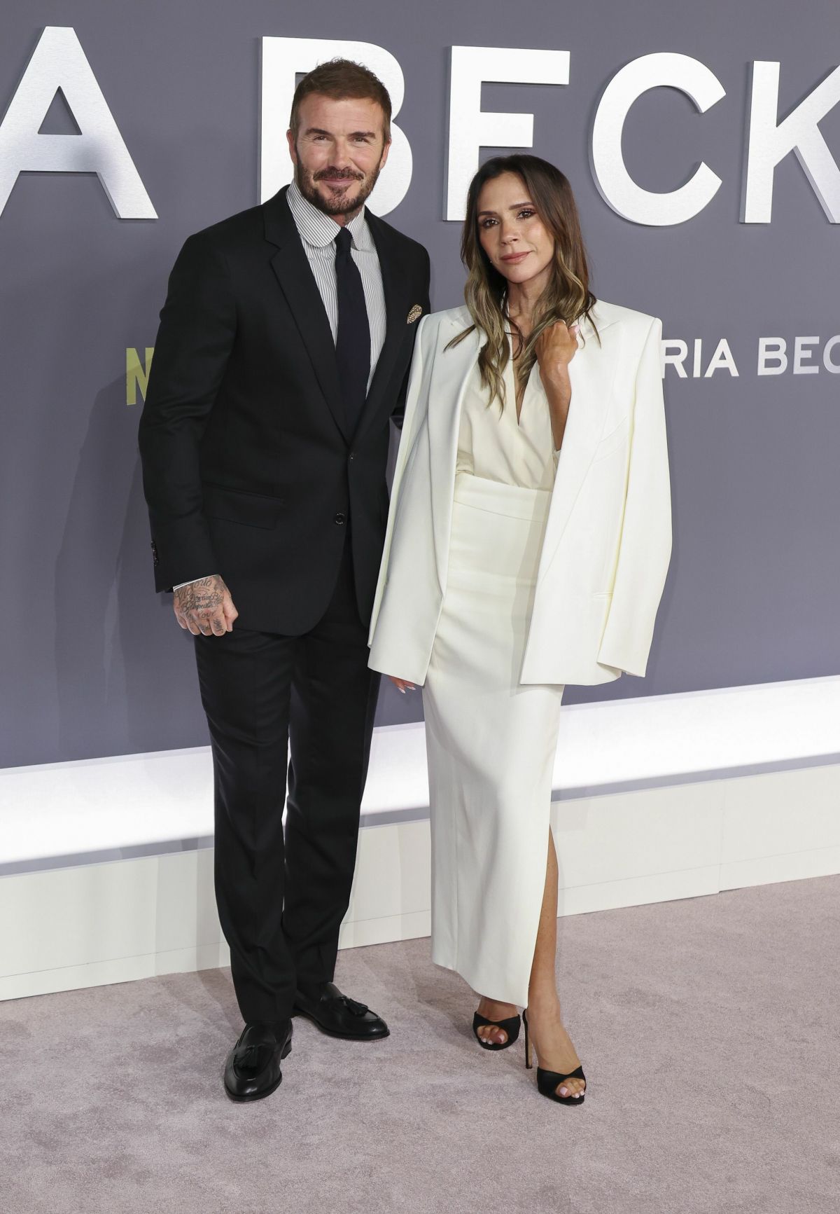 Victoria and David Beckham at Victoria Beckham Premiere London, October 2025