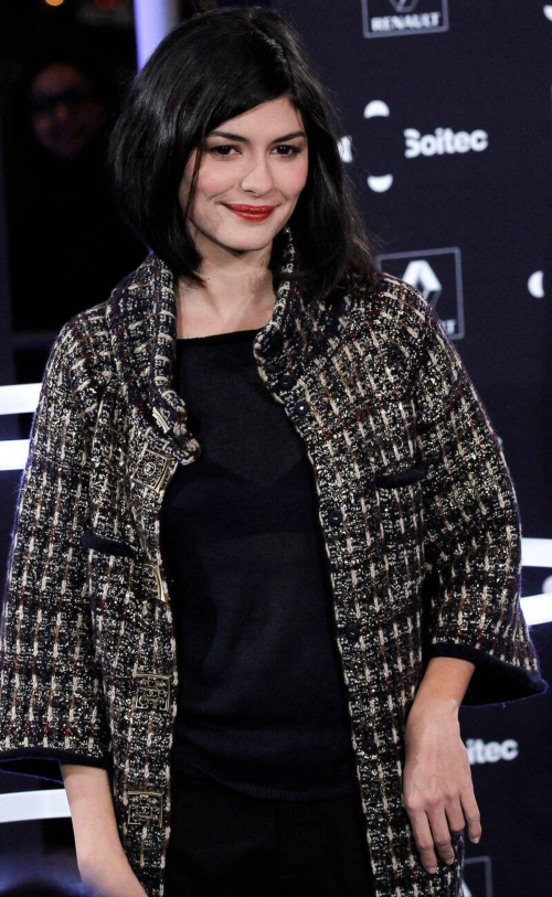 Audrey Tautou at Champs Elysees lights switch on, November 2011