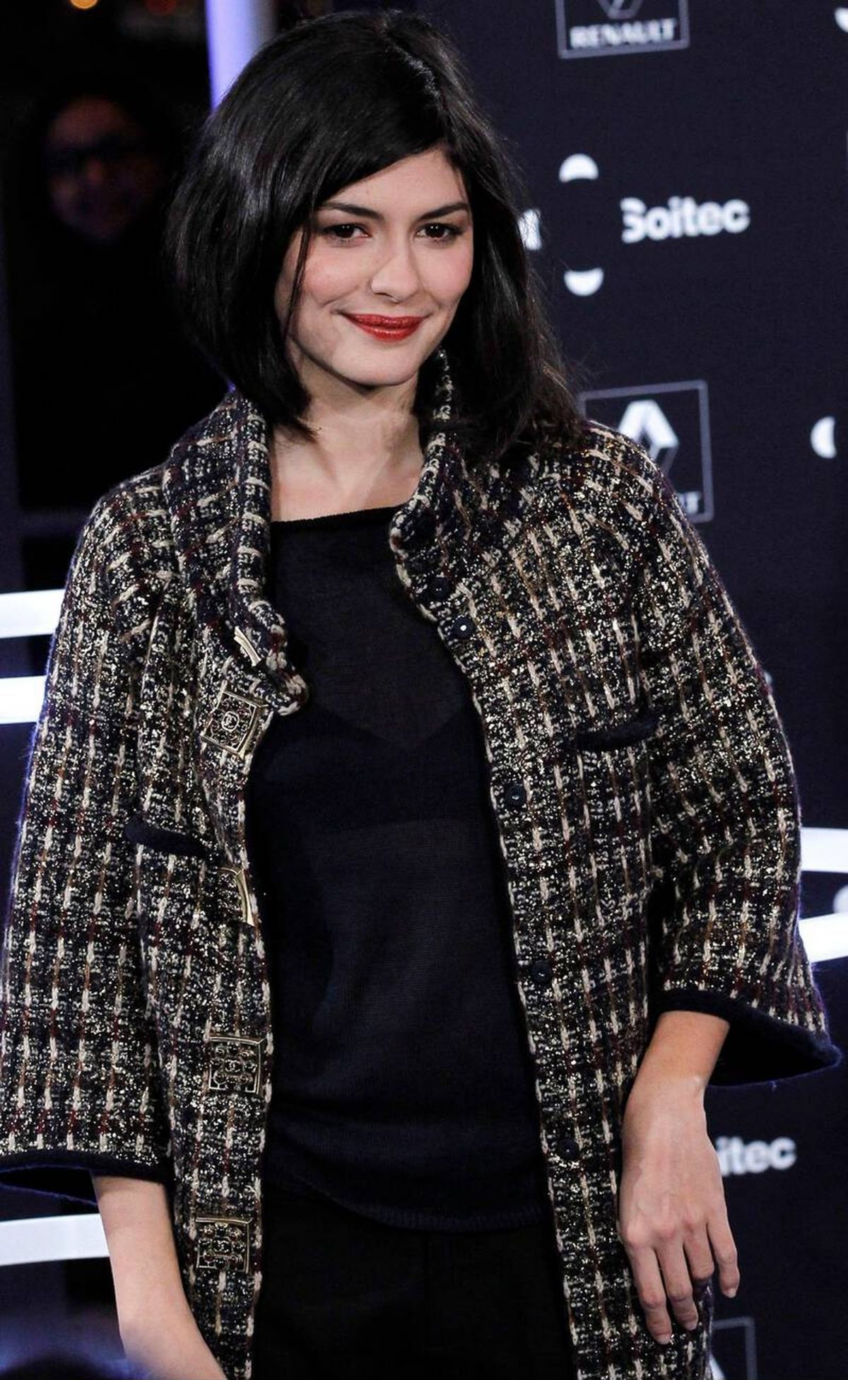 Audrey Tautou at Champs Elysees lights switch on, November 2011