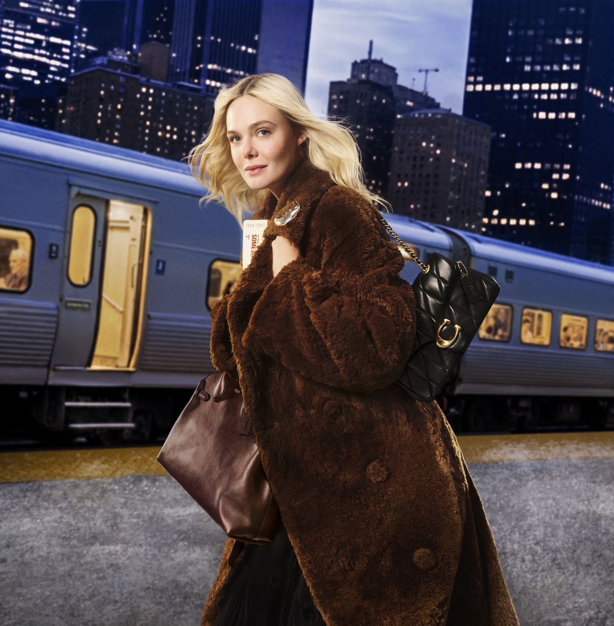Elle Fanning for Coach The Gift for New Adventures Holiday Campaign, November 2025