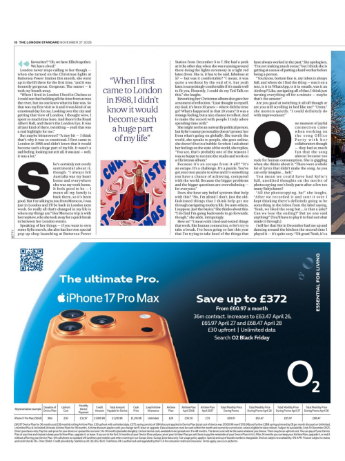 Kylie Minogue London Standard Magazine, November 2025 3