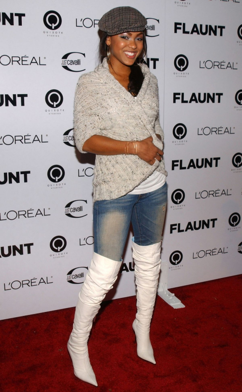 Meagan Good at Just Cavalli Flaunt Magazine Party, December 2004