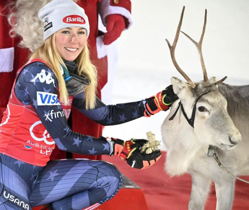 Mikaela Shiffrin Santa and Reindeer Women’s Ski Slalom Finland, November 2025 7