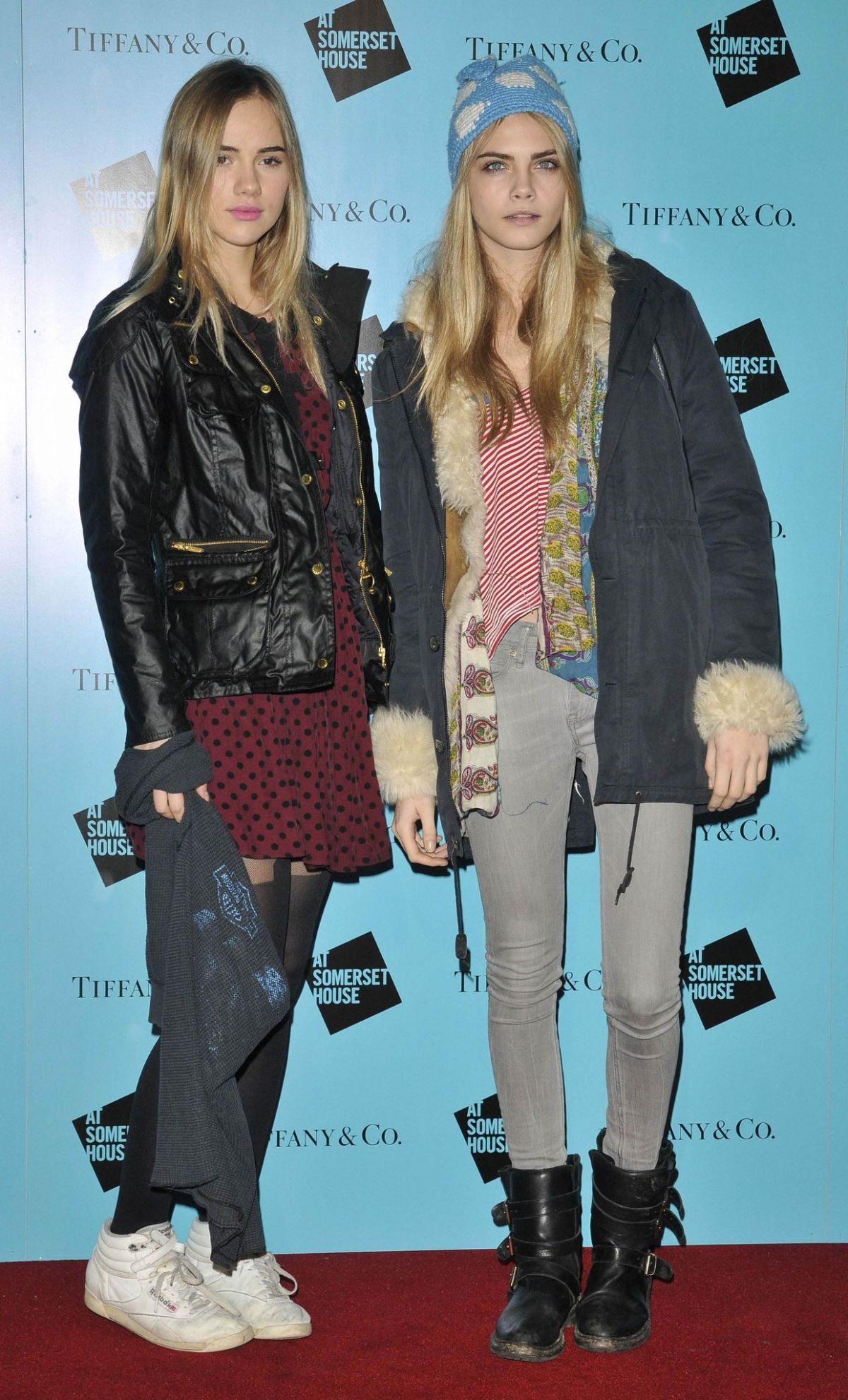 Suki Waterhouse and Cara Delevingne at Skate Somerset House London, November 2011